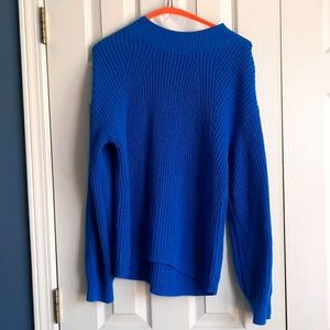 Blue mock turtle neck sweater